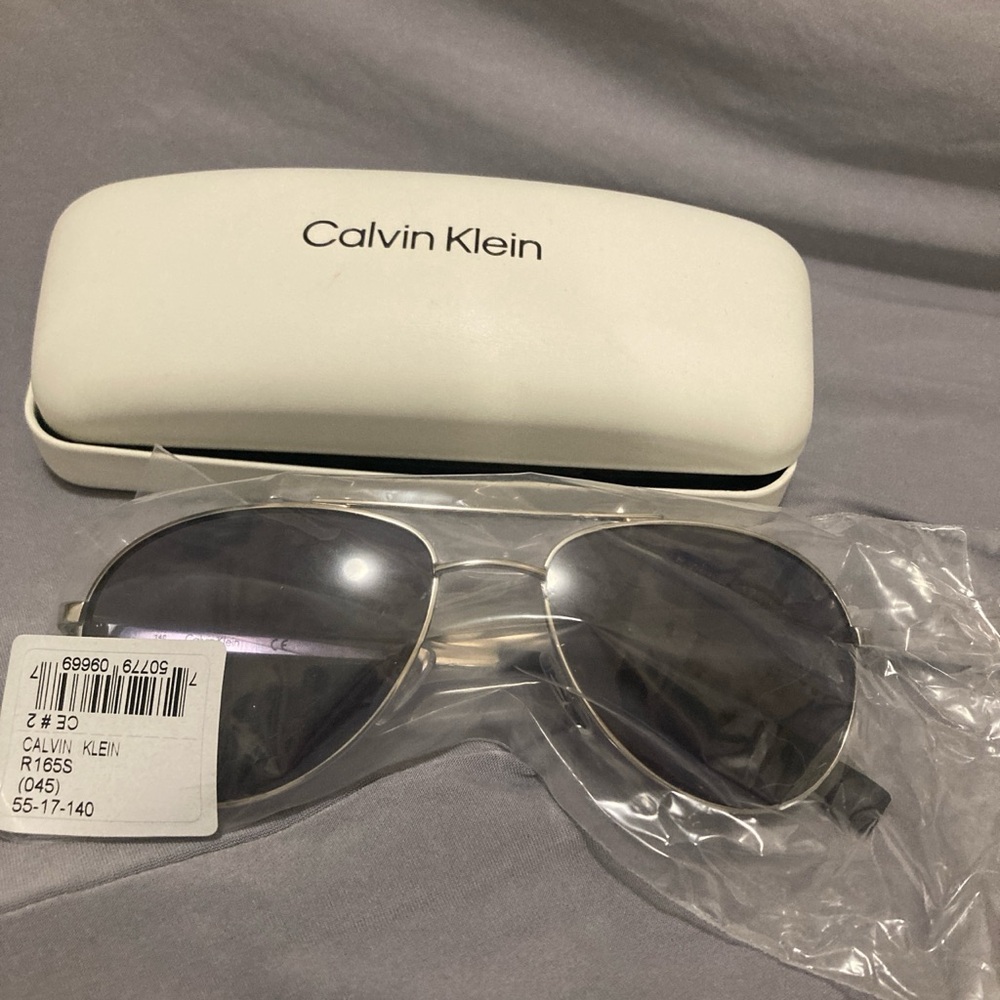 Calvin Klein Gray Aviator Sunglasses